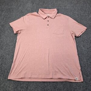 Fair Harbor Mens Pink Solid Short Sleeve Pocket Polo Shirt Size XL Soft‎ Golf